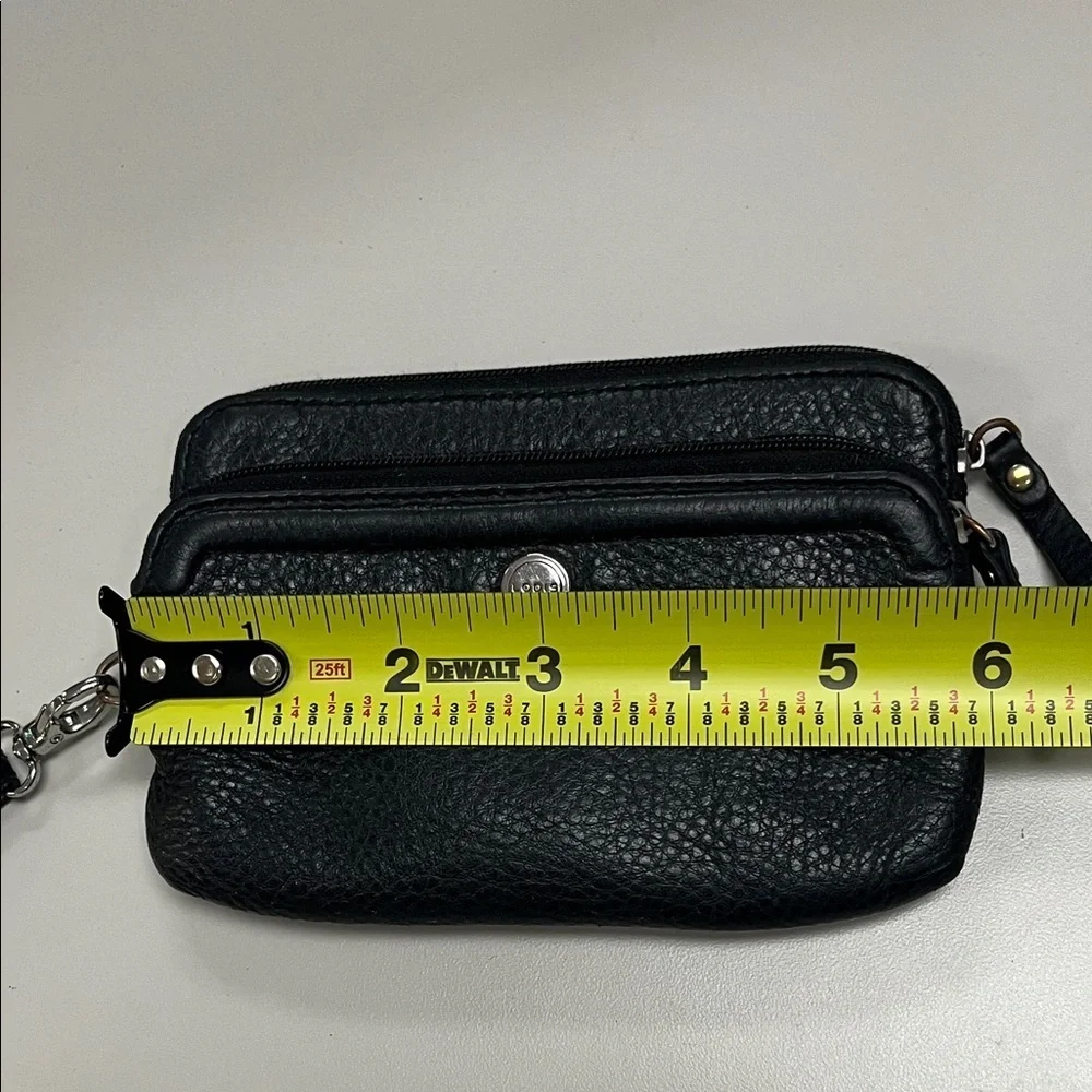 Lodis Black Wristlet 2 pocket zip up Clutch